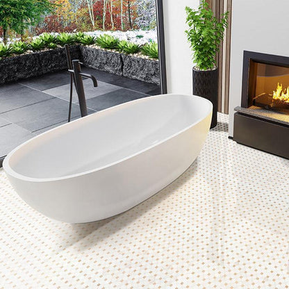MSI Bianco Dolomite Crema Dotty Gold Pattern 12.25" x 12.5" Polished Marble Mosaic Tile