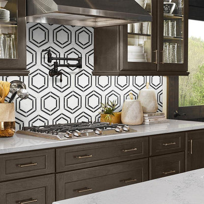 MSI Georama Nero 12" x 12" Polished Marble Mosaic Tile