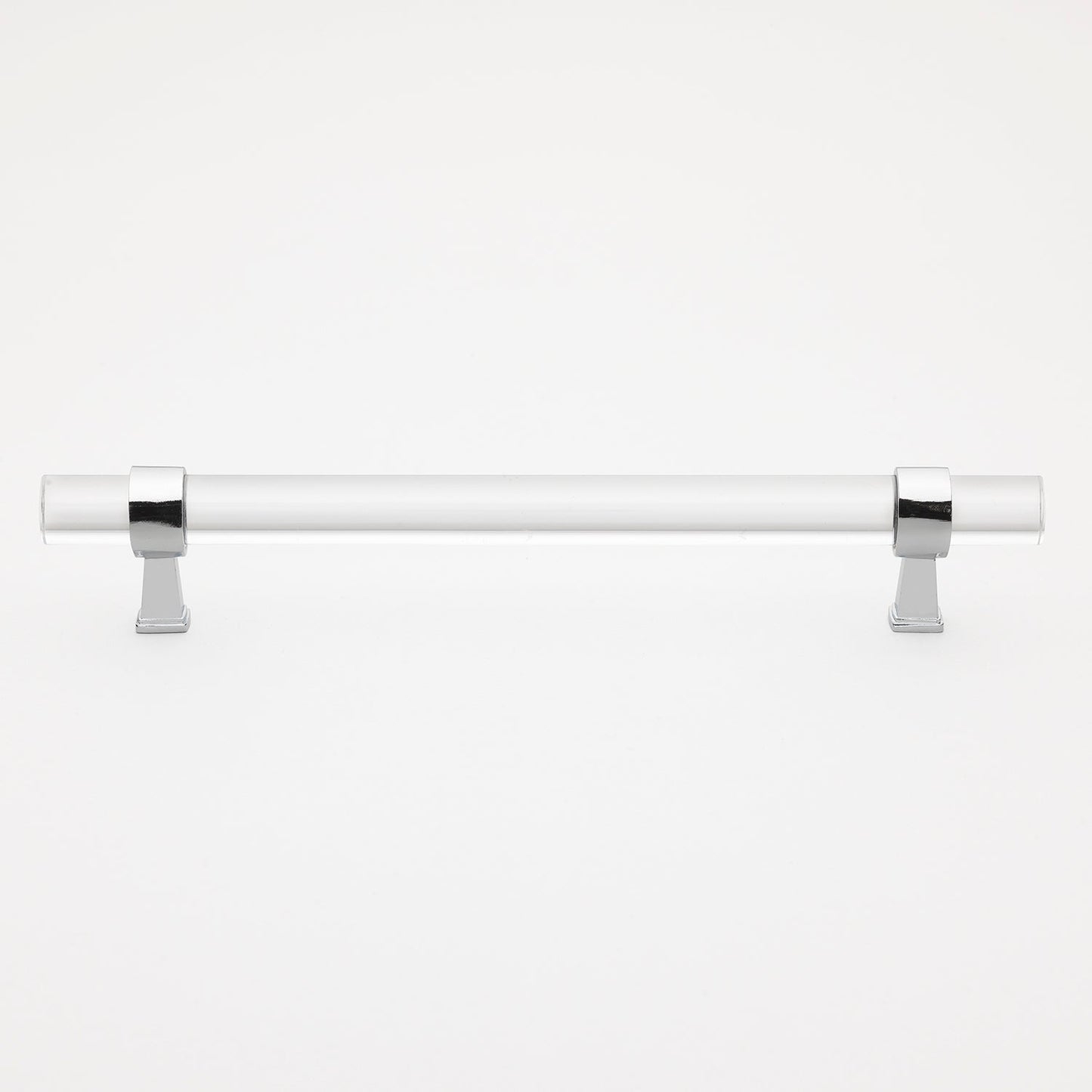 6 1/4" (160mm) Center to Center Metal Base And Clear Acrylic Cabinet Handle