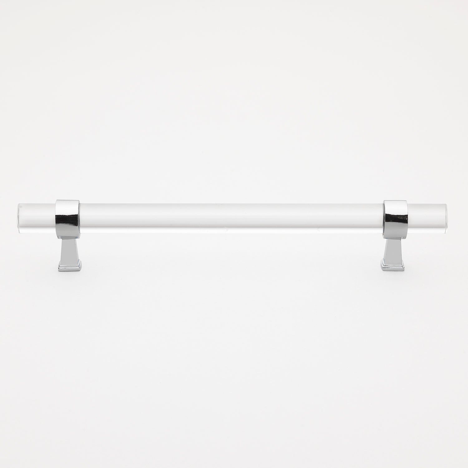 6 1/4" (160mm) Center to Center Metal Base And Clear Acrylic Cabinet Handle