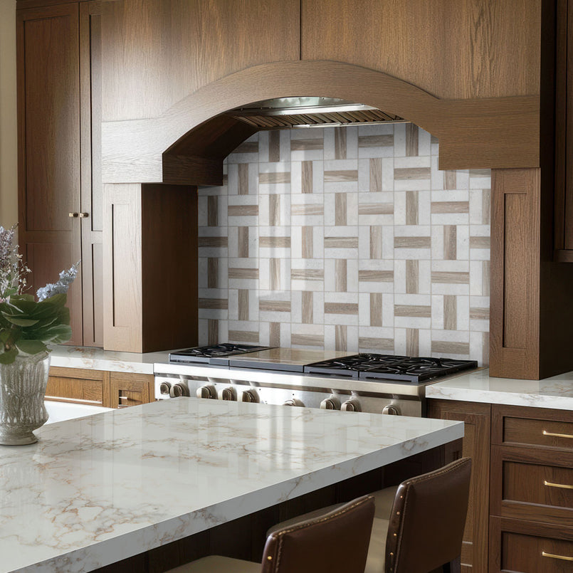 MSI Winslow Weave 11.75" x 11.75" Polished Marble Mosaic Tile