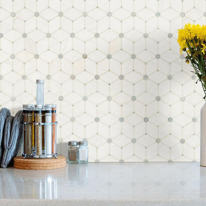 MSI Cecily Grigio 11.5" x 11.75" Polished Marble Mosaic Tile
