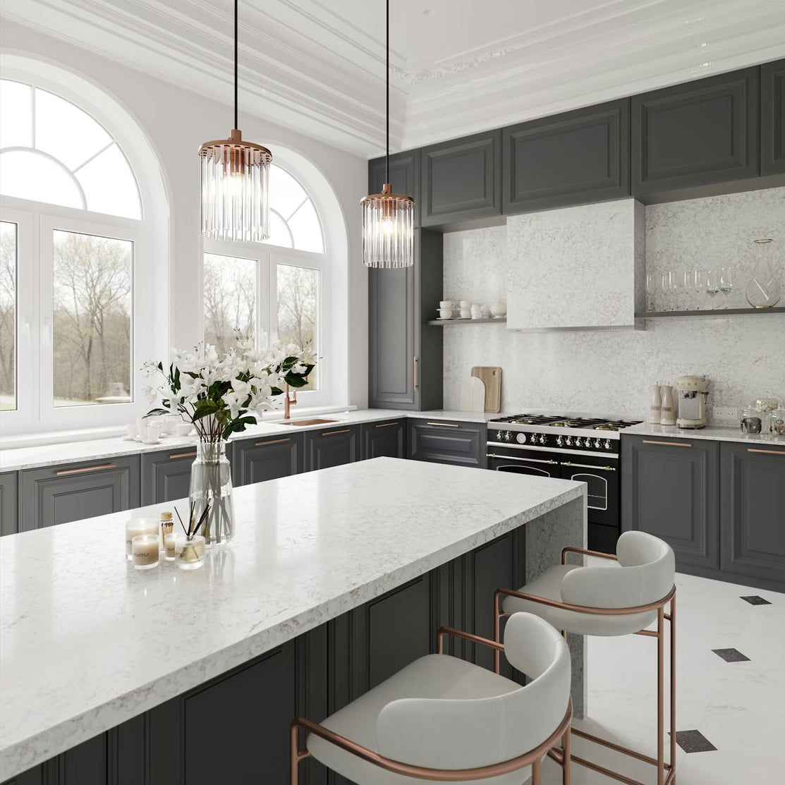 Cosentino Silestone Le Chic Collection Riviére Rose 128" x 62" Polished Quartz Slab