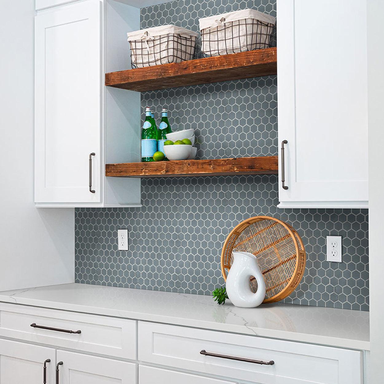 MSI Cielo Azul Hexagon (1.5" pieces) 10.5" x 10.5" Polished Porcelain Mosaic Tile