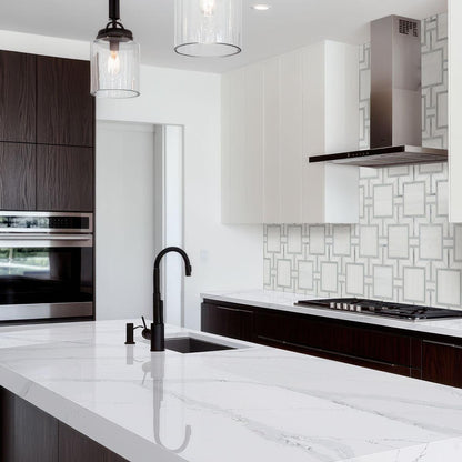 MSI Bianco Dolomite Alana 12" x 12" Polished Marble Mosaic Tile