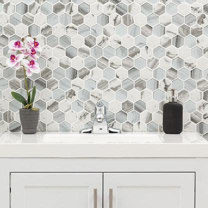 MSI Esperanza Hexagon (2" Pieces) 11.75" x 12" Matte Glass Mosaic Tile