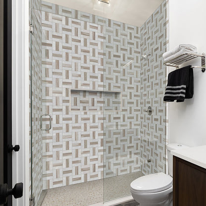 MSI Winslow Weave 11.75" x 11.75" Polished Marble Mosaic Tile