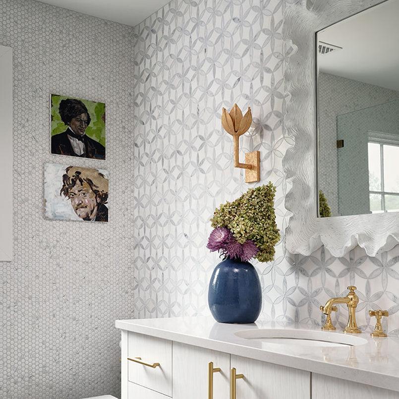 MSI La Fleur (0.62 square feet each) Polished Marble Mosaic Tile