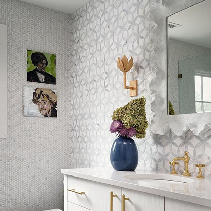 MSI La Fleur (0.62 square feet each) Polished Marble Mosaic Tile