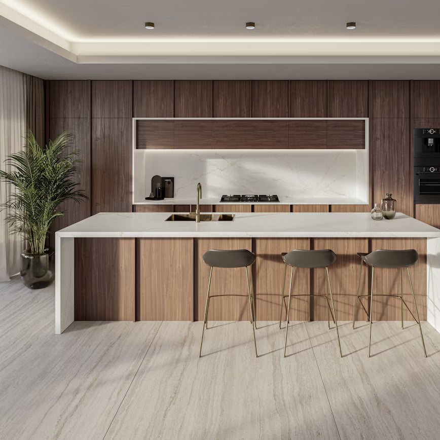 Cosentino Silestone Le Chic Collection Blanc Élyseé 128" x 62" Polished Quartz Slab