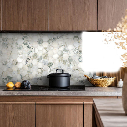 MSI Coronado Hexagon (2" Pieces) 11.25" x 11.25" Honed Marble Mosaic Tile