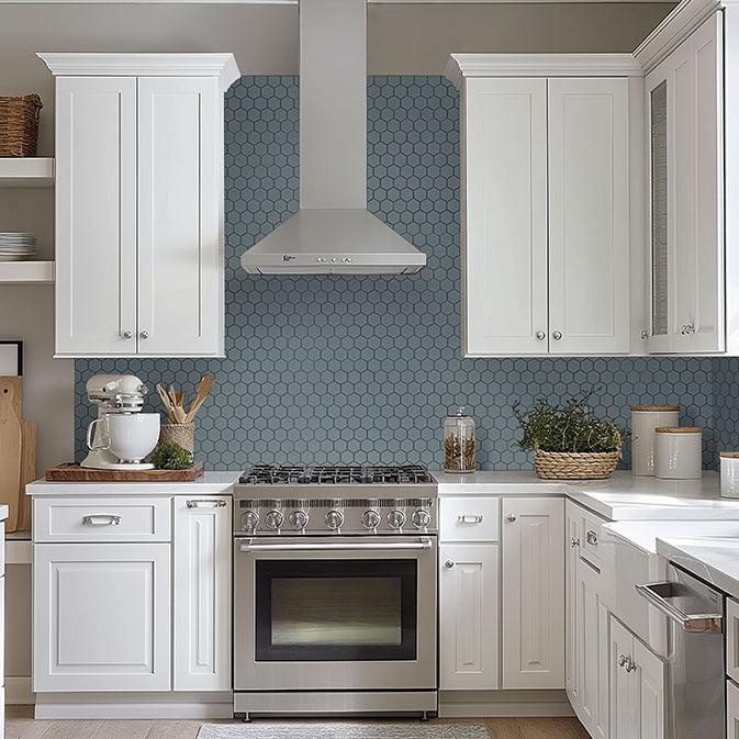 MSI Cielo Azul Hexagon (1.5" pieces) 10.5" x 10.5" Polished Porcelain Mosaic Tile