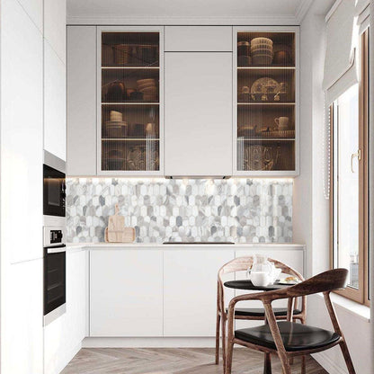 MSI Edessa Scallop 12.75" x 13" Polished Marble Mosaic Tile
