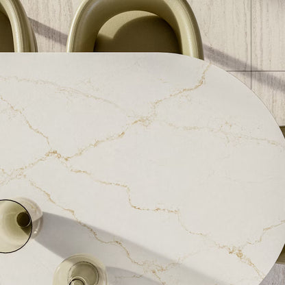 Cosentino Silestone Le Chic Collection Blanc Élyseé 128" x 62" Polished Quartz Slab