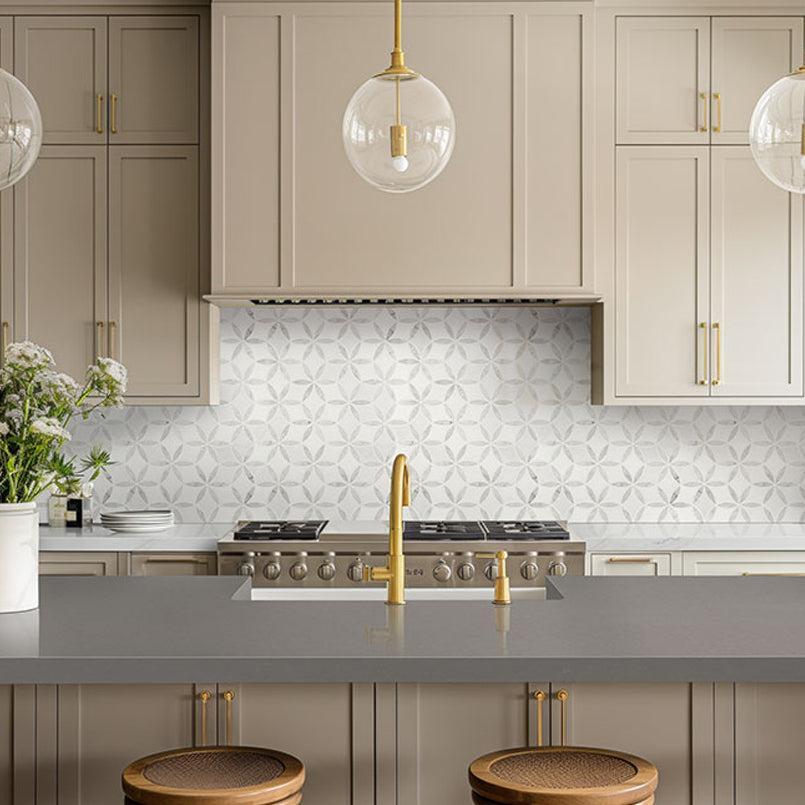 MSI La Fleur (0.62 square feet each) Polished Marble Mosaic Tile