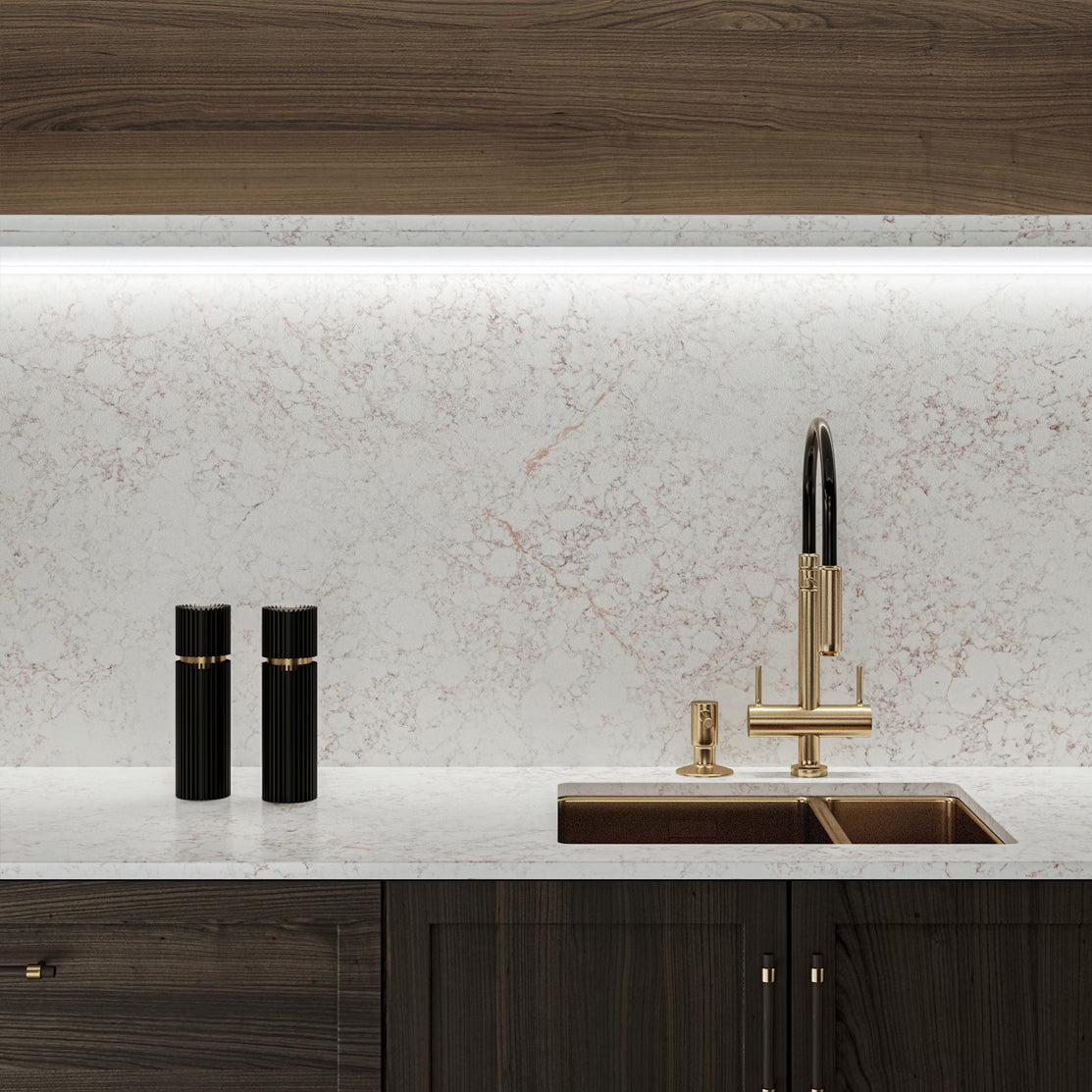 Cosentino Silestone Le Chic Collection Riviére Rose 128" x 62" Polished Quartz Slab