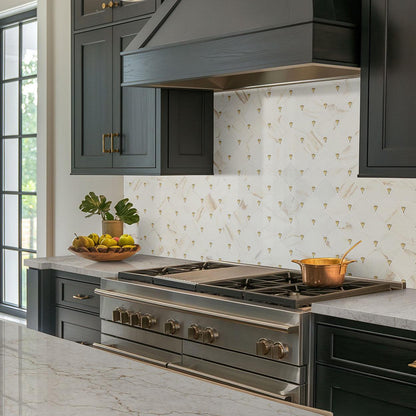 MSI Citadel Gold Trident 11" x 11" Recycled Glass Mosaic Tile