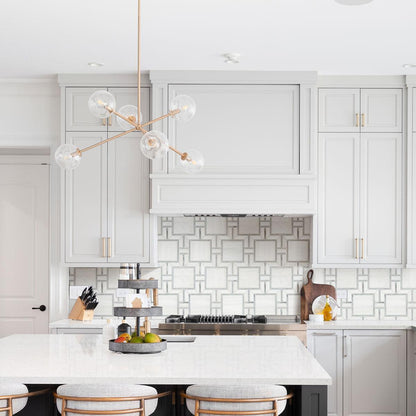 MSI Bianco Dolomite Alana 12" x 12" Polished Marble Mosaic Tile
