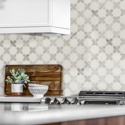 MSI Vera Anne Pattern 11.75" x 12" Polished Marble Mosaic Tile