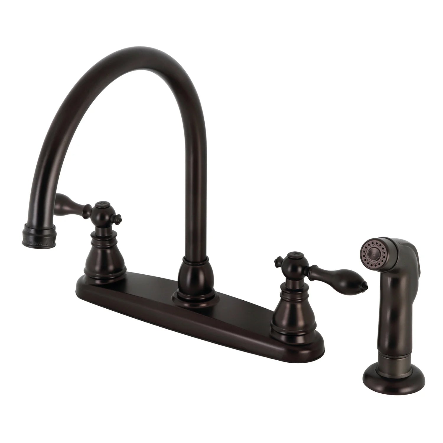 American Classic B Two-Handle 4-Hole Deck Mount 8" Centerset With Side Sprayer Kitchen Faucet