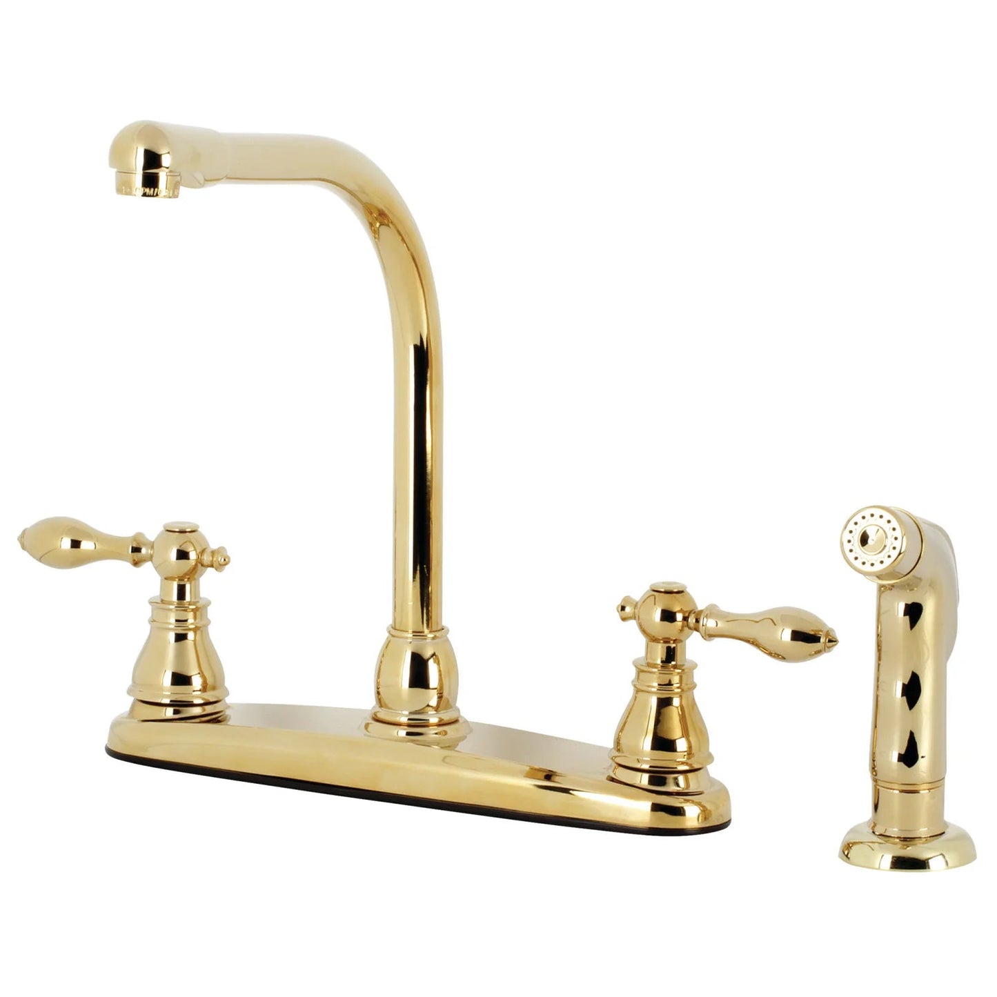 American Classic D Two-Handle 4-Hole Deck Mount 8" Centerset With Side Sprayer Kitchen Faucet