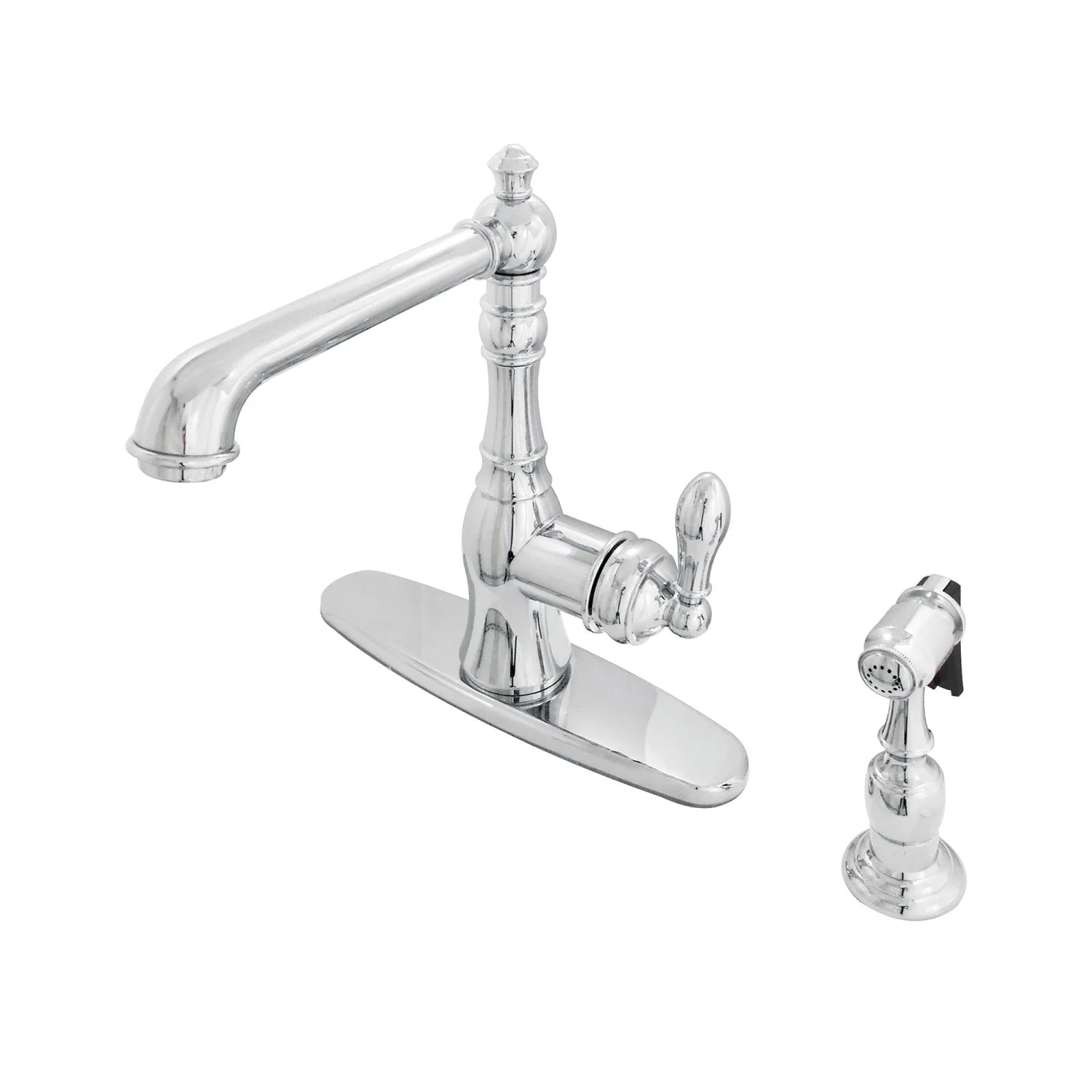 American Classic E Single-Handle 2-Hole/4-Hole Deck Mount Brass Side Sprayer Kitchen Faucet