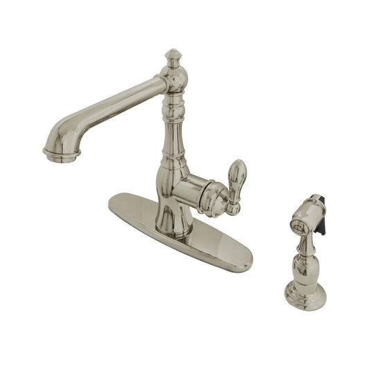 American Classic E Single-Handle 2-Hole/4-Hole Deck Mount Brass Side Sprayer Kitchen Faucet