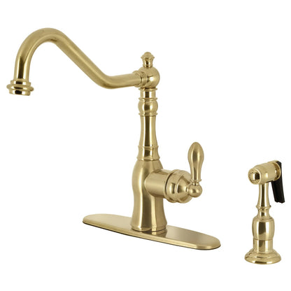 American Classic F Single-Handle 2-Hole/4-Hole Deck Mount Brass Side Sprayer Kitchen Faucet