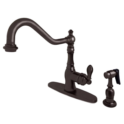 American Classic F Single-Handle 2-Hole/4-Hole Deck Mount Brass Side Sprayer Kitchen Faucet