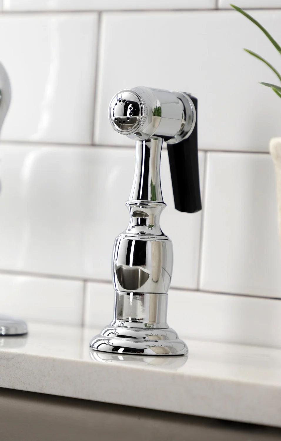 American Classic F Single-Handle 2-Hole/4-Hole Deck Mount Brass Side Sprayer Kitchen Faucet