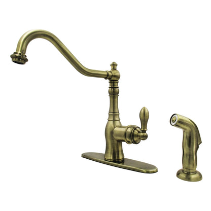 American Classic G Single-Handle 2-Hole/4-Hole Deck Mount Brass Side Sprayer Kitchen Faucet