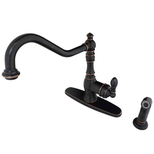 American Classic G Single-Handle 2-Hole/4-Hole Deck Mount Brass Side Sprayer Kitchen Faucet