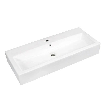 Anne Rectangular Single Hole White Porcelain Vessel Sink