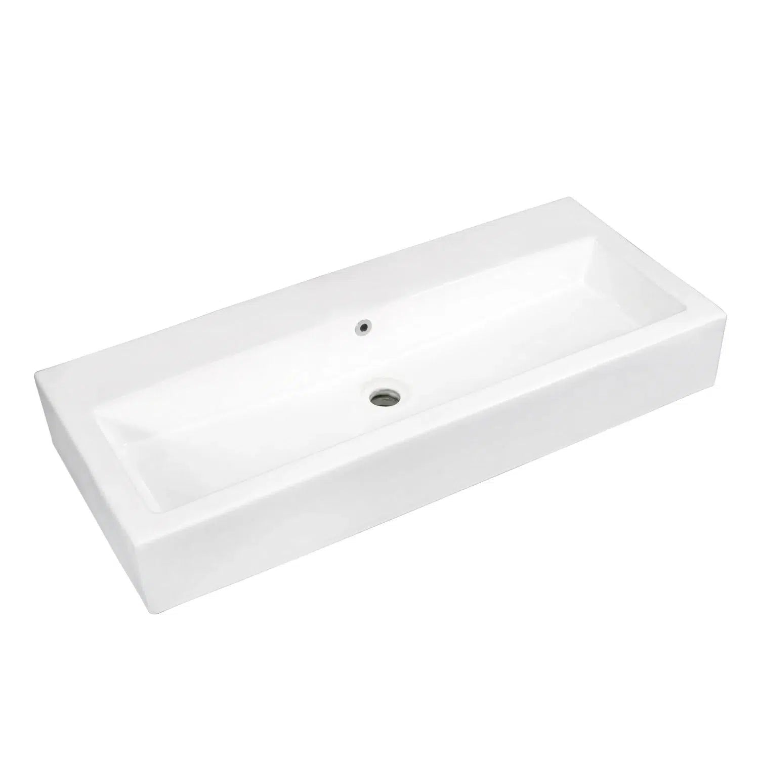 Anne Rectangular White Porcelain Vessel Sink