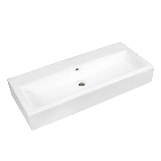 Anne Rectangular White Porcelain Vessel Sink