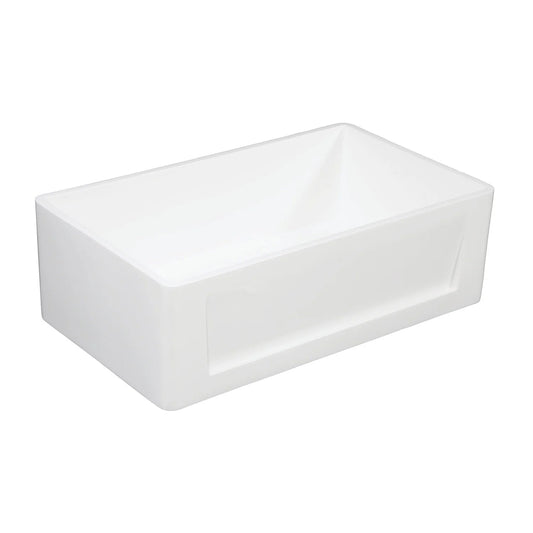 Arcticstone 30" x 18" x 9-9/16" Solid Surface Matte White Stone Apron-Front Single Bowl Undermount Farmhouse Kitchen Sink