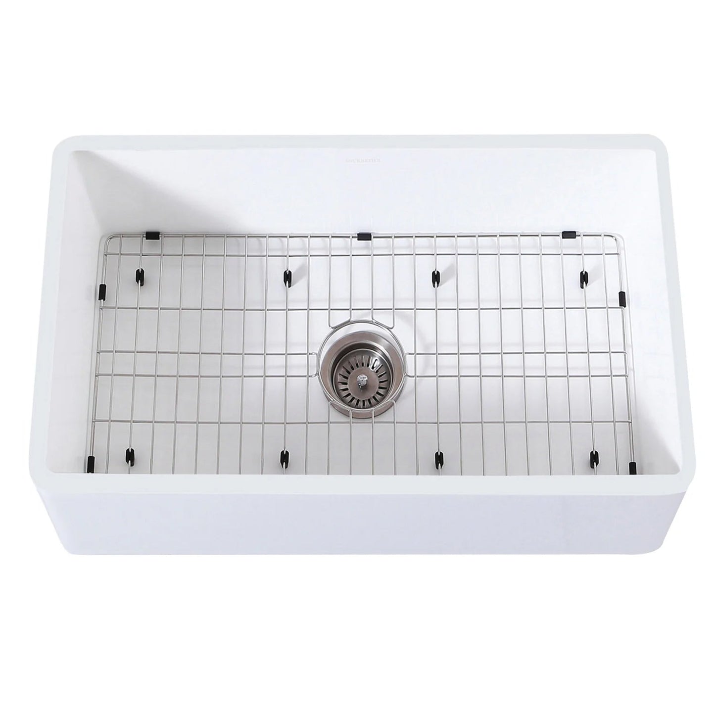 Arcticstone 30" x 18" x 9-9/16" Solid Surface White Stone Apron-Front Single Bowl Undermount Farmhouse Kitchen Sink