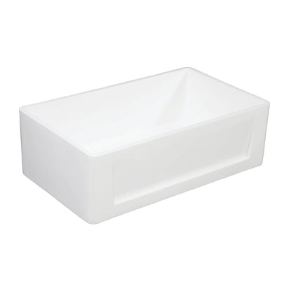 Arcticstone 33" x 18" x 9-9/16" Solid Surface Matte White Stone Apron-Front Single Bowl Undermount Farmhouse Kitchen Sink