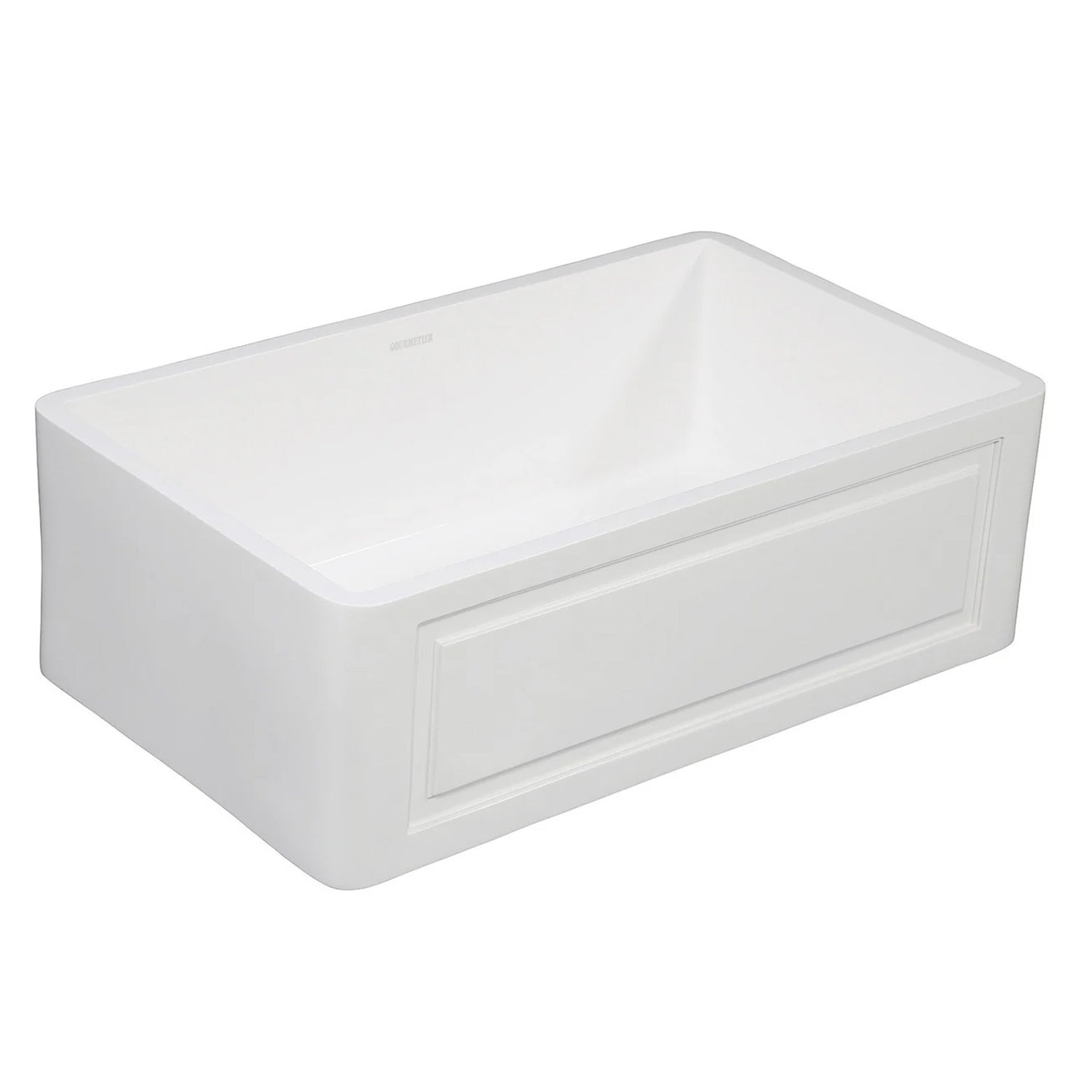 Arcticstone 33" x 18" x 9-9/16" Solid Surface White Stone Apron-Front Single Bowl Undermount Farmhouse Kitchen Sink