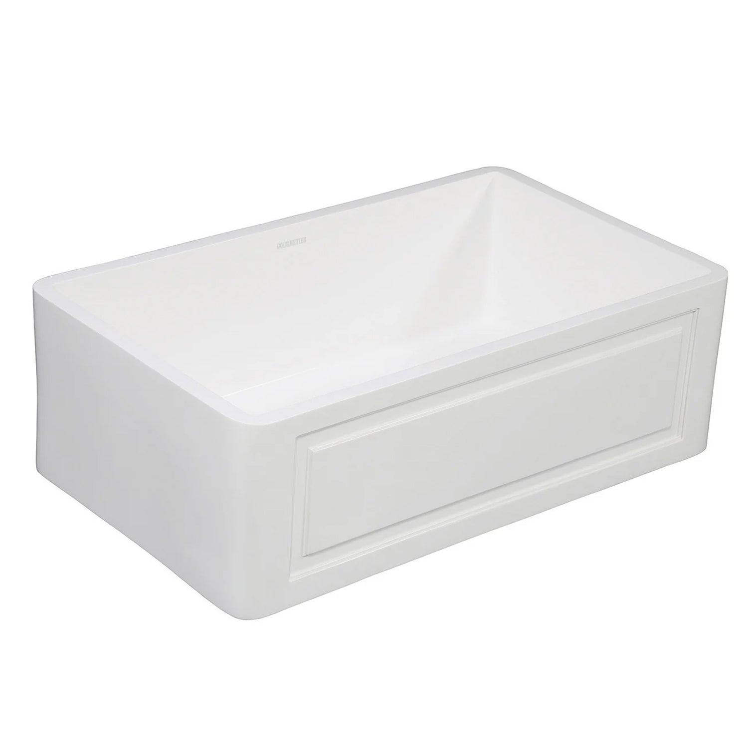 Arcticstone 33" x 18" x 9-9/16" Solid Surface White Stone Apron-Front Single Bowl Undermount Farmhouse Kitchen Sink