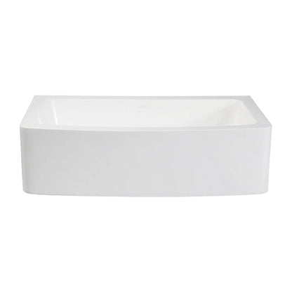 Arcticstone 33" x 22" x 9" Solid Surface White Stone Apron-Front Single Bowl Undermount Farmhouse Kitchen Sink