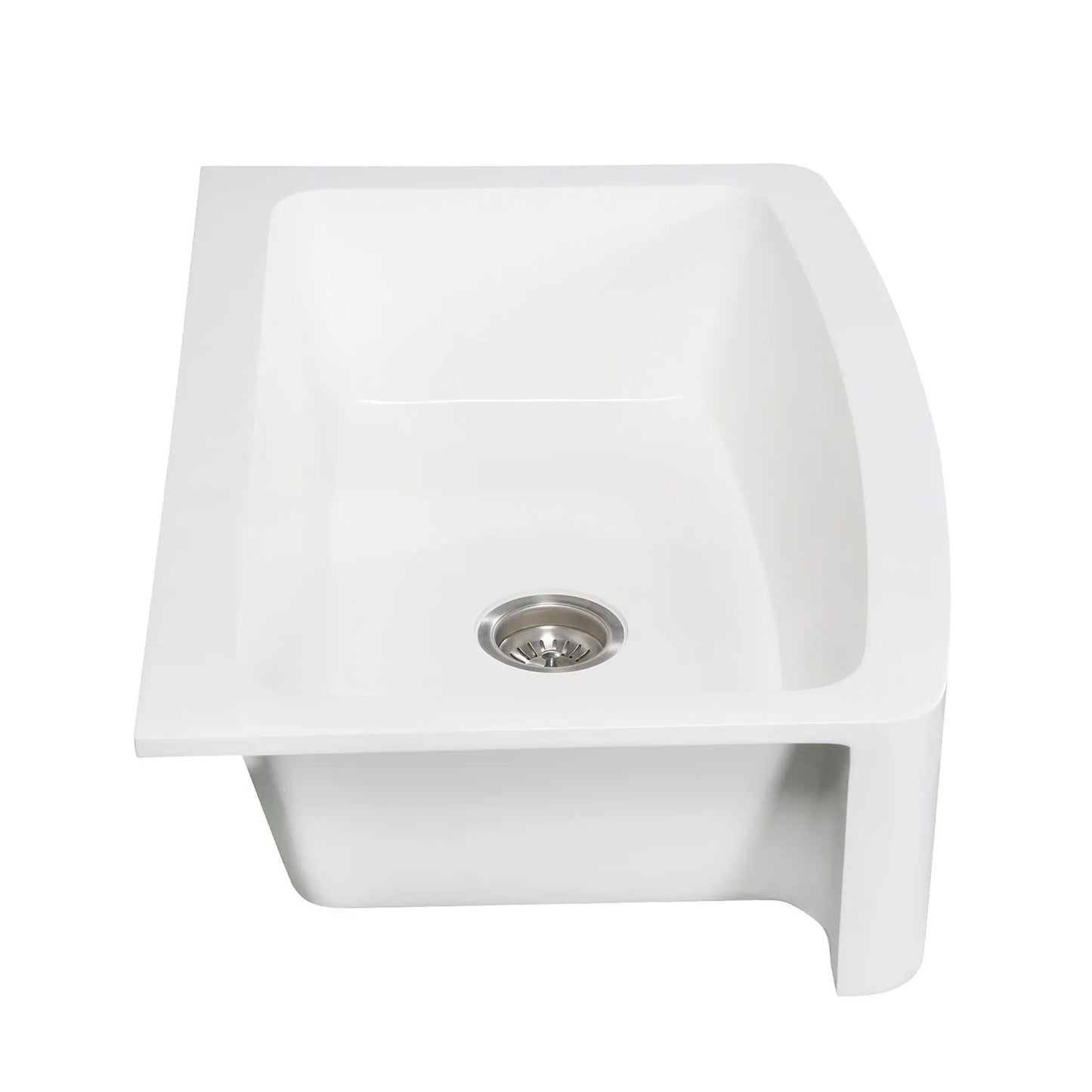 Arcticstone 33" x 22" x 9" Solid Surface White Stone Apron-Front Single Bowl Undermount Farmhouse Kitchen Sink