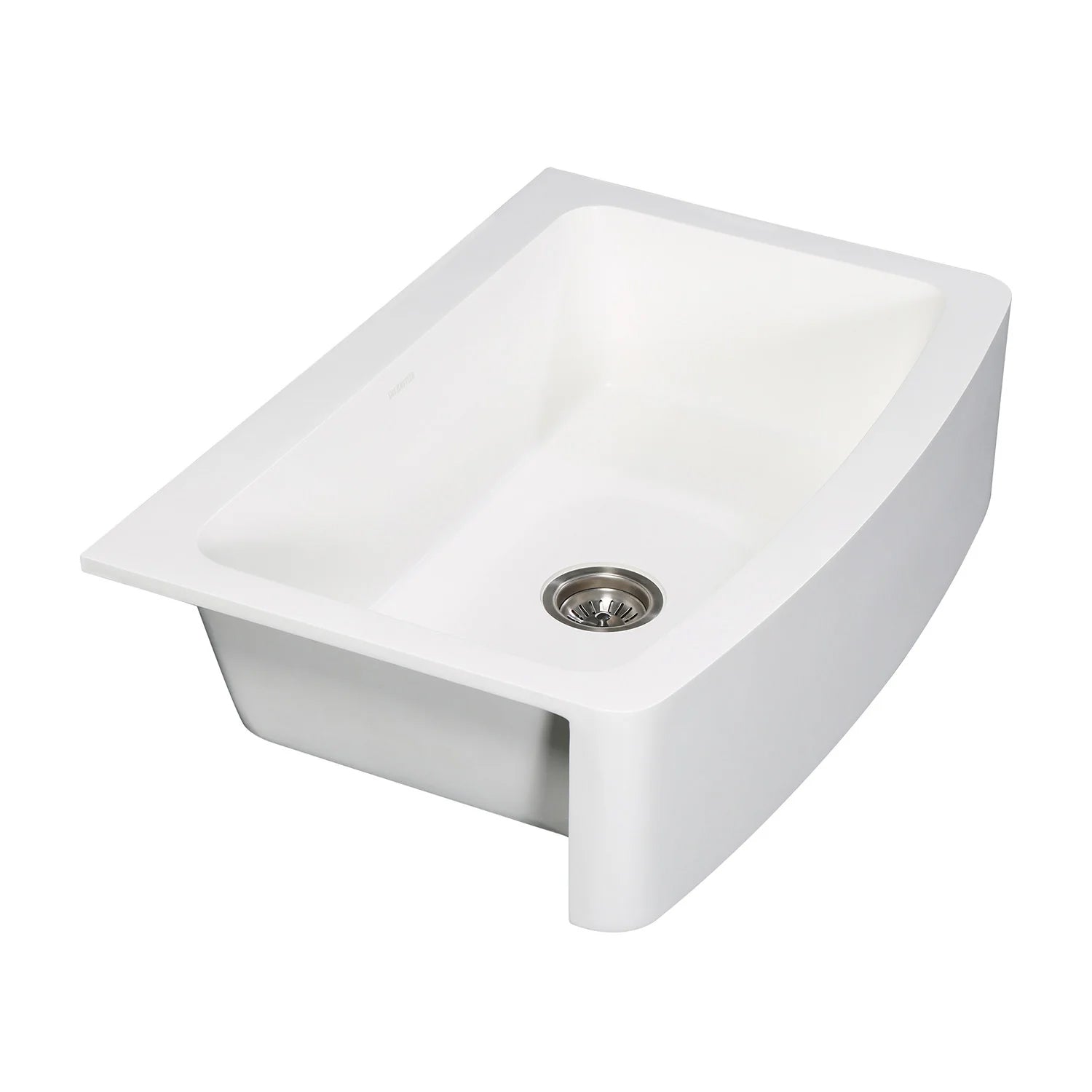 Arcticstone 33" x 22" x 9" Solid Surface White Stone Apron-Front Single Bowl Undermount Farmhouse Kitchen Sink