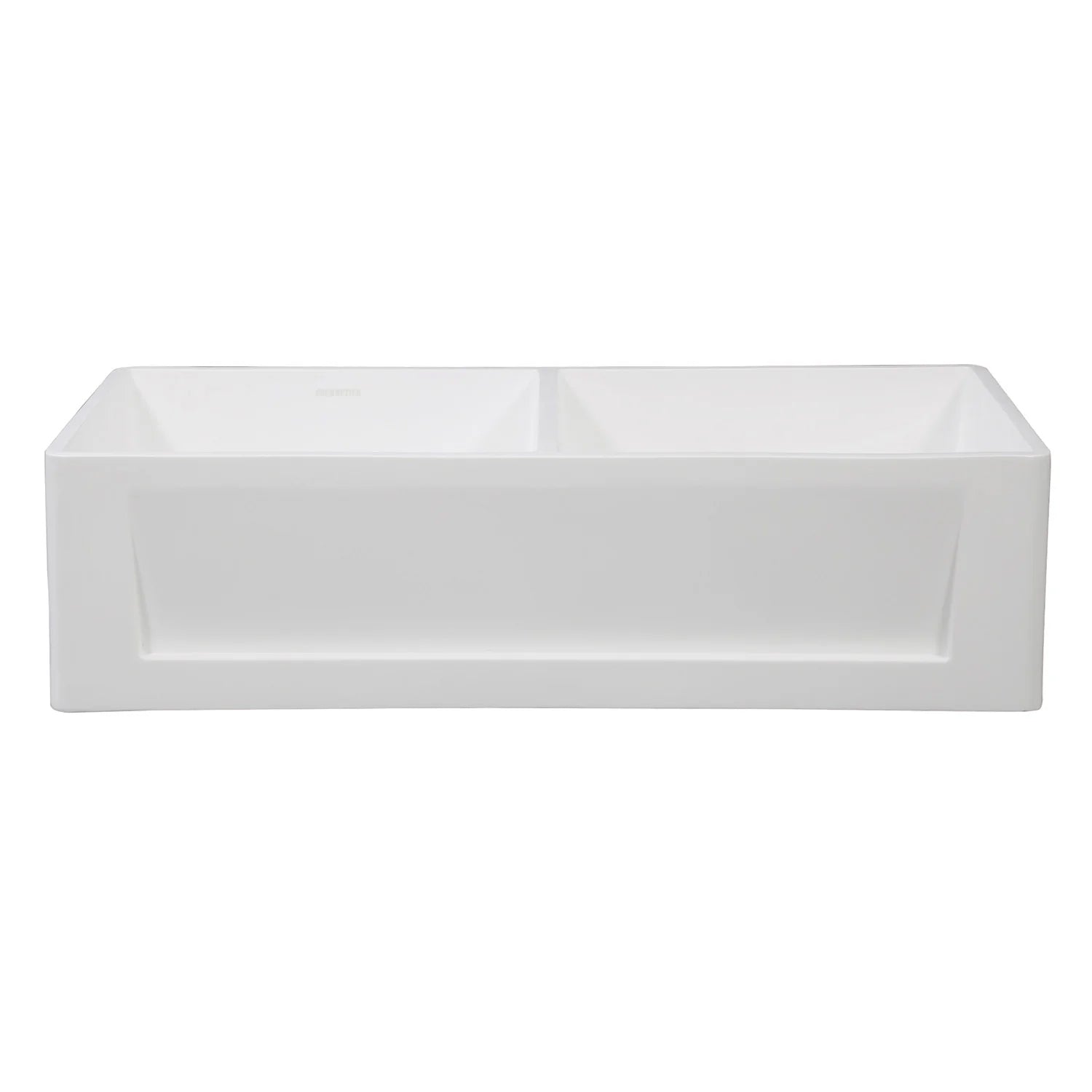 Arcticstone 36" x 18" x 9-5/8" Solid Surface White Stone Apron-Front Double Bowl Undermount Farmhouse Kitchen Sink