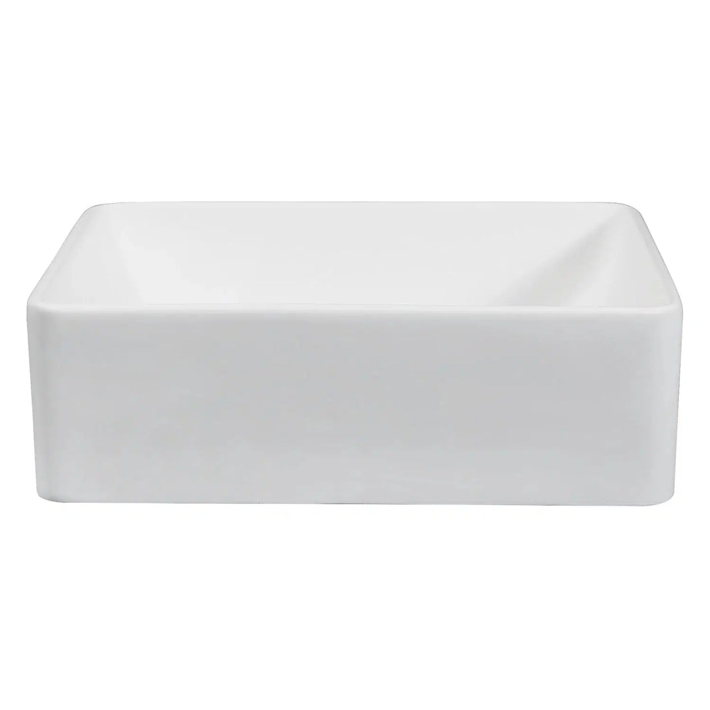 Arcticstone Rectangular Matte White Solid Surface Vessel Sink