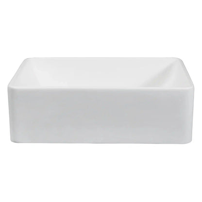 Arcticstone Rectangular Matte White Solid Surface Vessel Sink