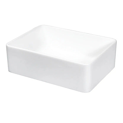 Arcticstone Rectangular Matte White Solid Surface Vessel Sink