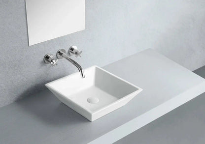 Artisan Square White Ceramic Vessel Sink