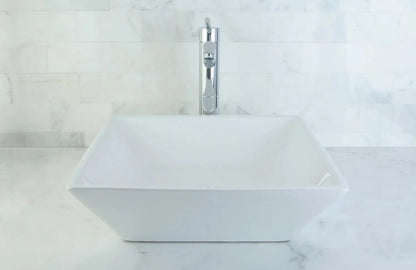 Artisan Square White Ceramic Vessel Sink