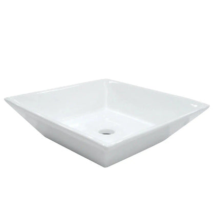 Artisan Square White Ceramic Vessel Sink